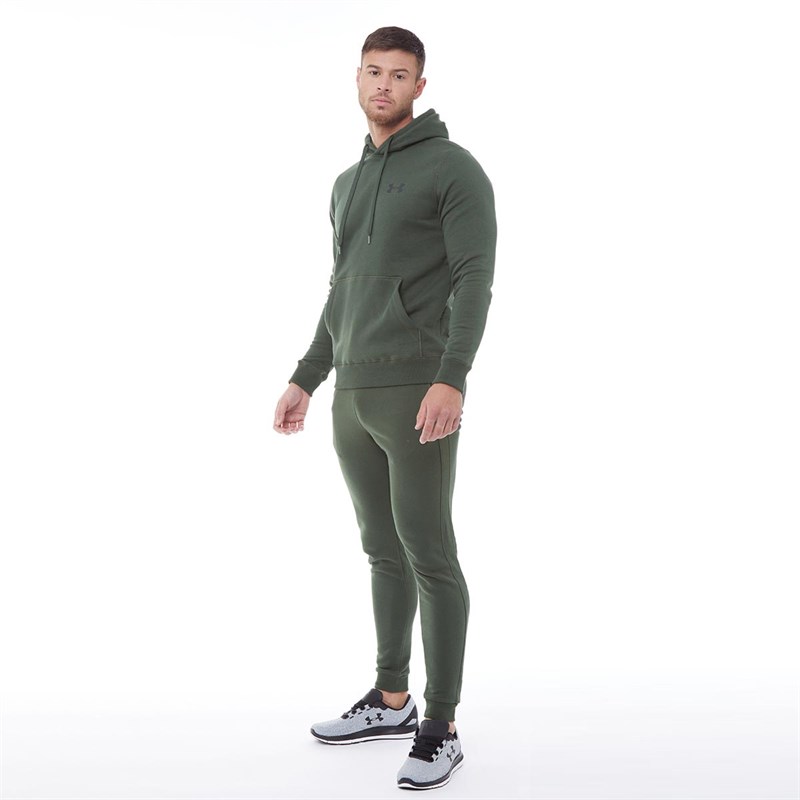 Buy Under Armour Mens Rival Fitted Hoodie Baroque Green/Black
