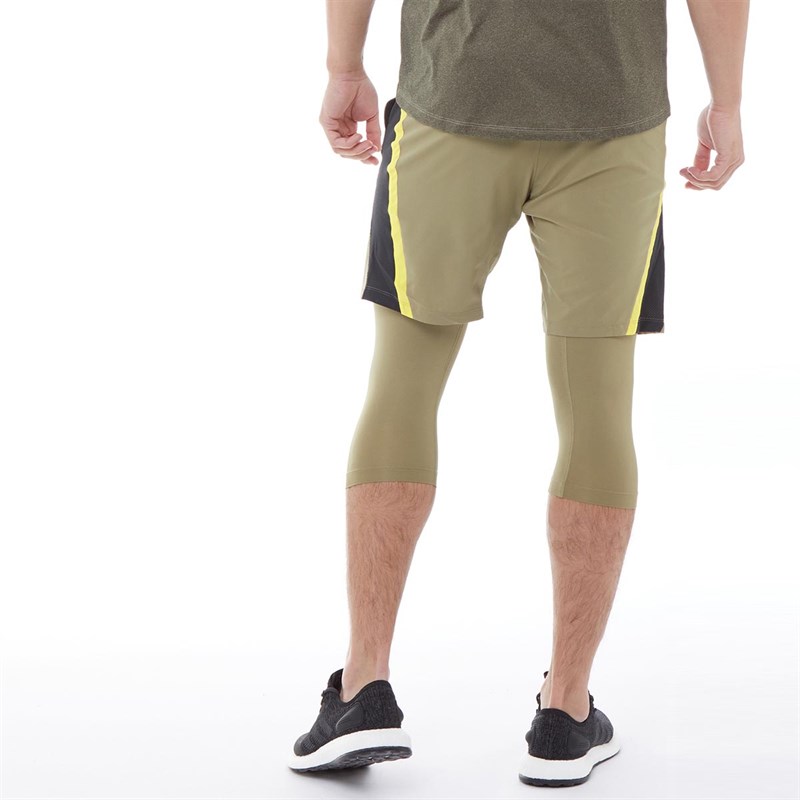 Buy Under Armour Mens Launch SW 2 In 1 Long Running Shorts Outpost Green/Black/Reflective