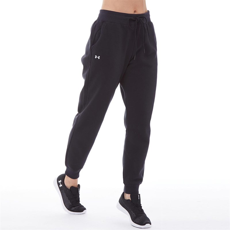 Buy Under Armour Womens Rival Fleece Solid Sweat Pants Black/Onyx White