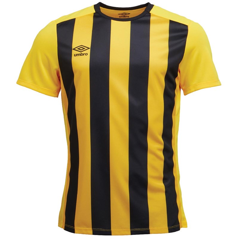 Buy Umbro Mens Milan Stripe Short Sleeve Football Jersey SV Yellow/Black