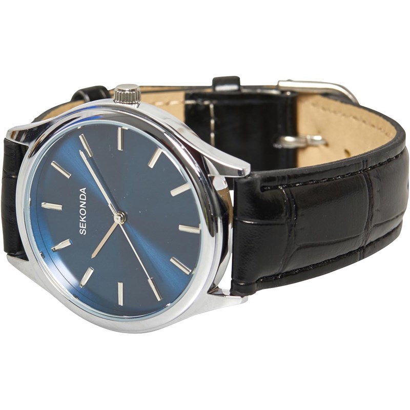 Buy SEKONDA Mens Brown Leather Strap Watch Blue