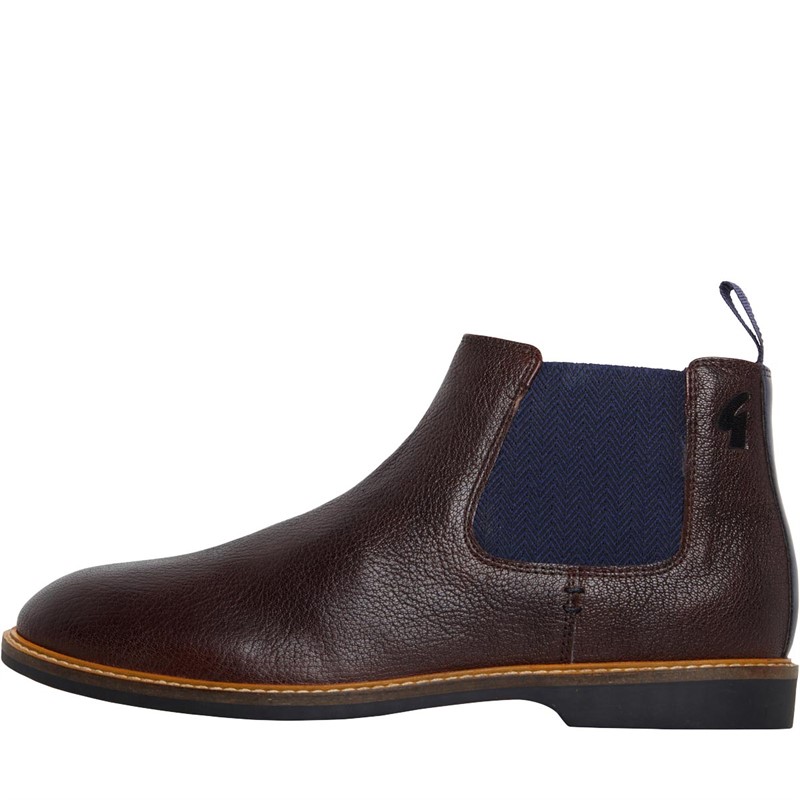 Buy Gabicci Mens Valiant Leather Chelsea Boots Rust