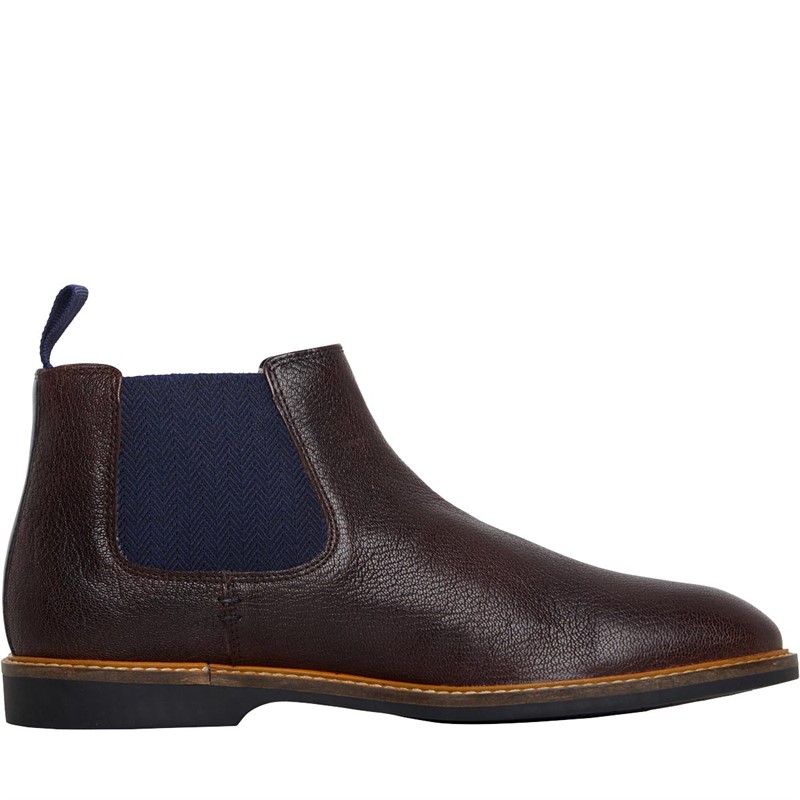 Buy Gabicci Mens Valiant Leather Chelsea Boots Rust