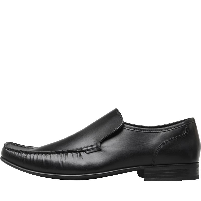 Buy Base London Mens Windsor Slip On Shoes Waxy Black