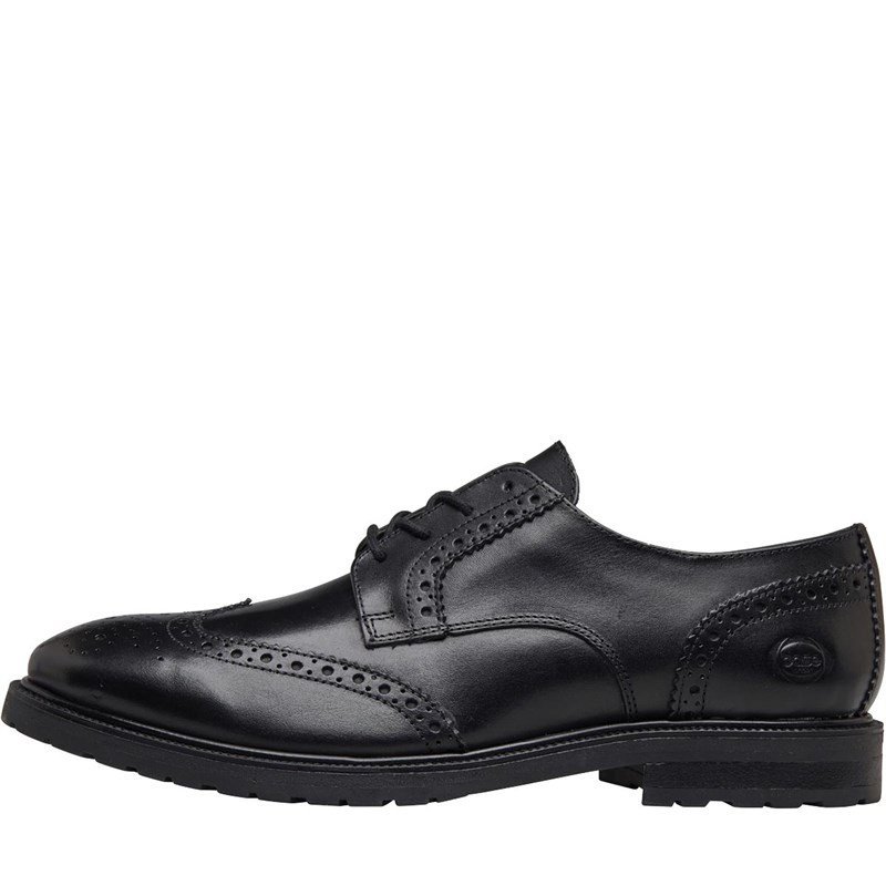 Base London Herren Bill Brogue Schuhe Schwarz