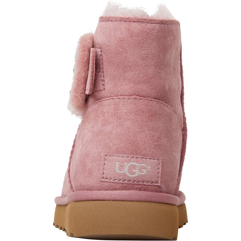 Buy UGG Womens Mini Bailey Fluff Buckle Classic Boots Pink Dawn