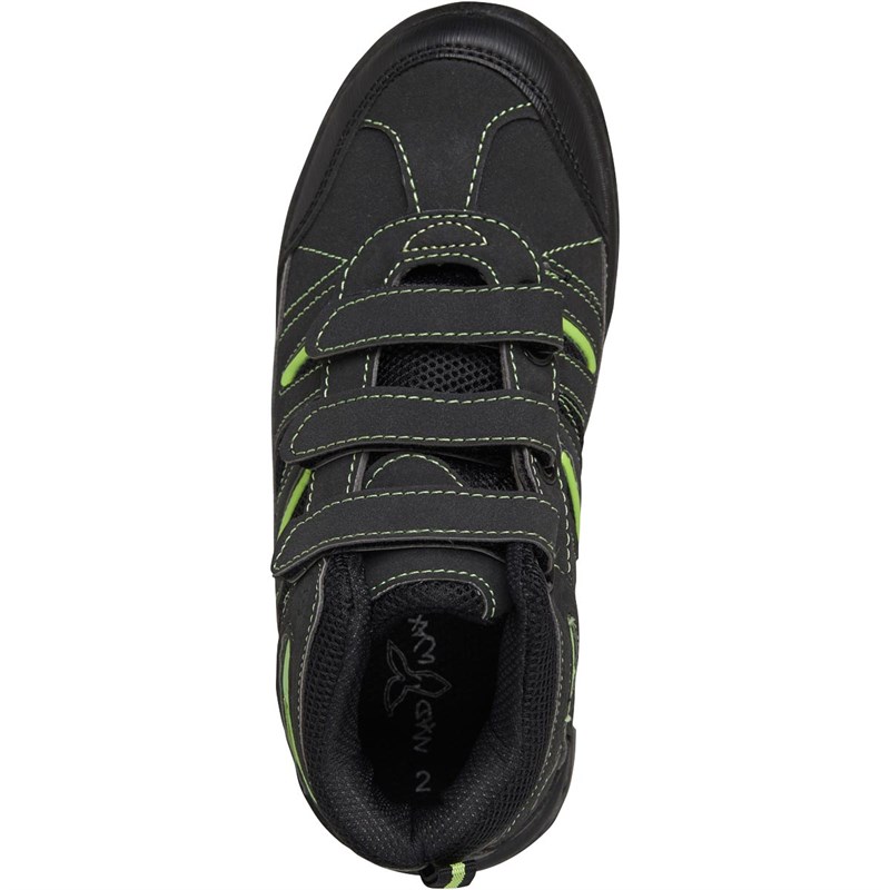 Buy Mad Wax Junior Boys Velcro Strap Hiking Boots Black/Lime