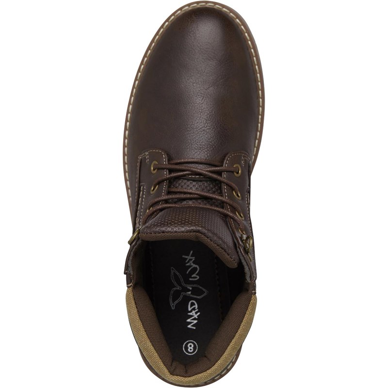 Buy Mad Wax Mens Brown Lace Up Boots Brown