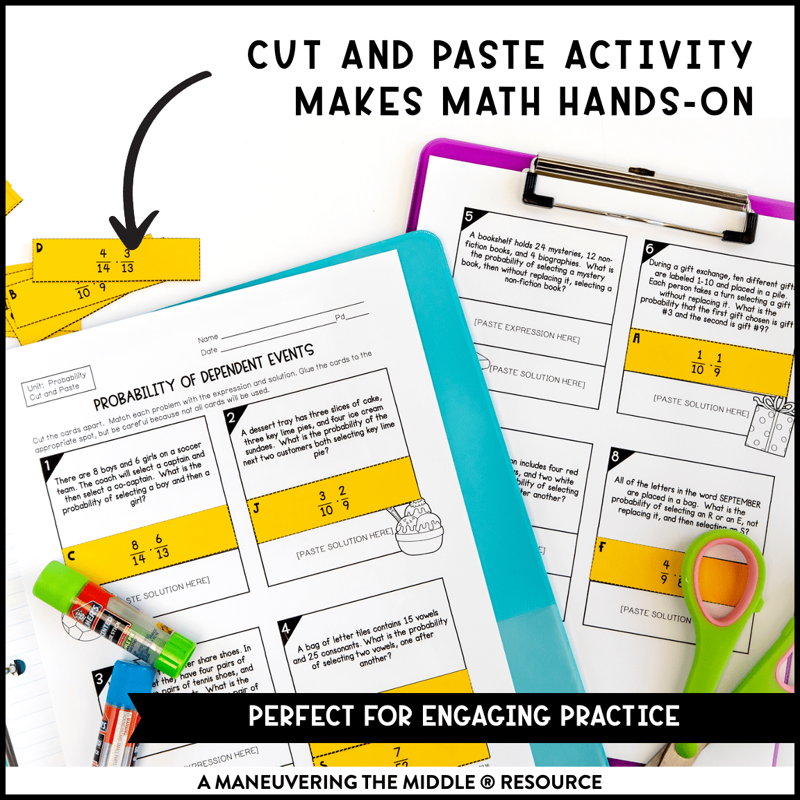 Probability Activity Bundle 7th Grade - Maneuvering the Middle