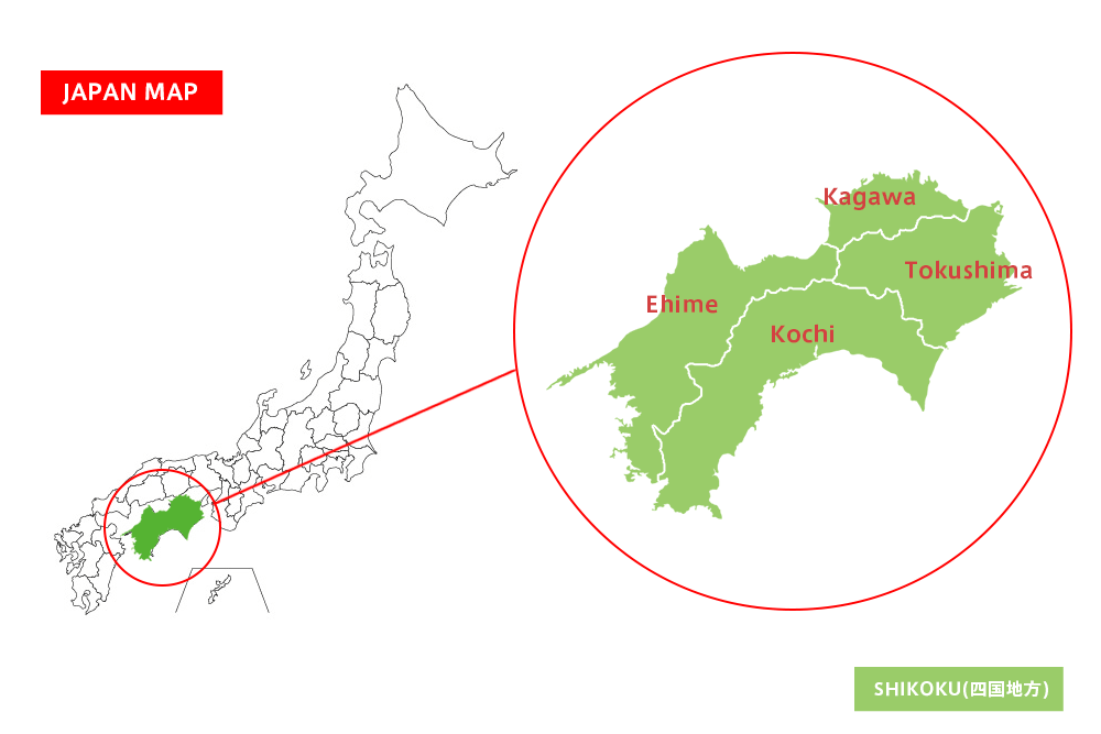 Shikoku Physical Map Freeworldmaps.net