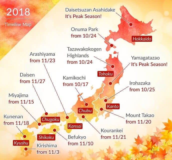 Autumn Leaves Japan Map Japan Fall Leaves Calendar 2019 Seasonal Forecast And Best Spots