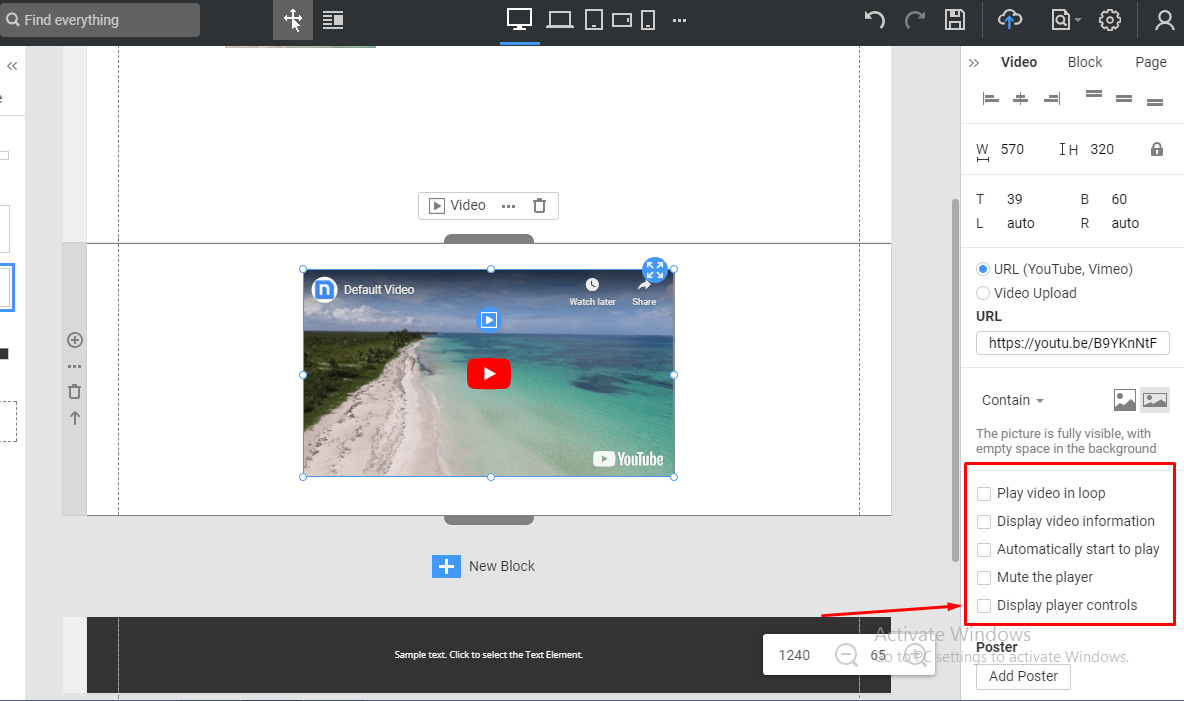 disable the video controls Nicepage Forum