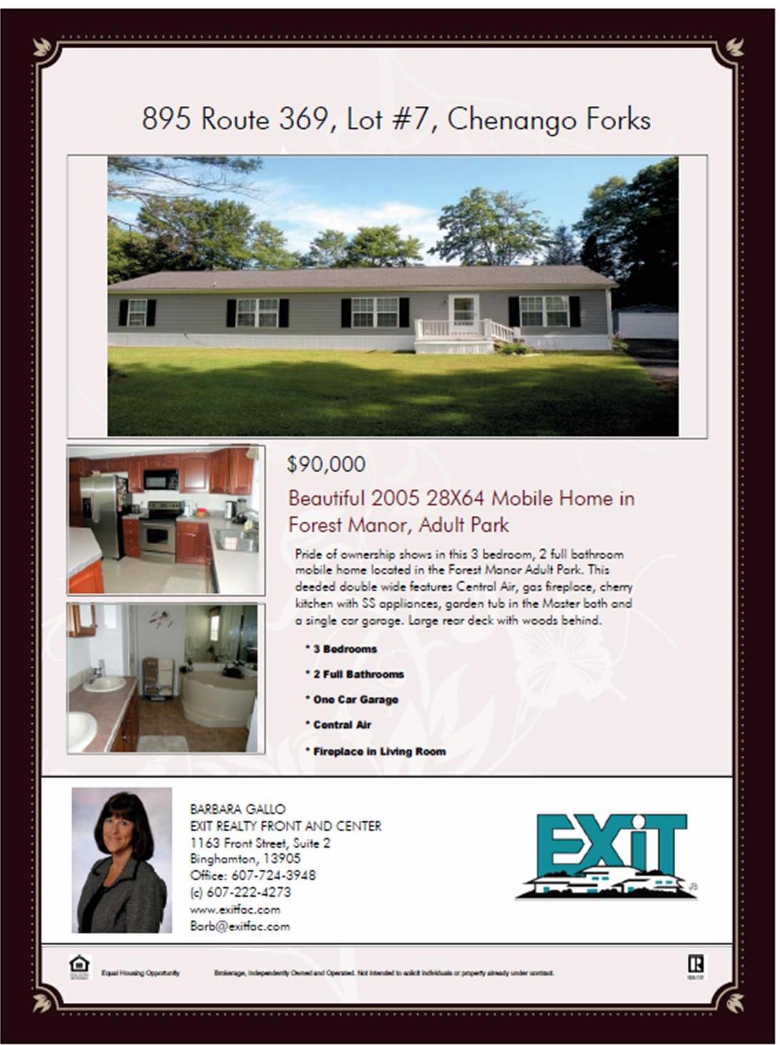 895 RT 369, Lot7, Chenango Forks Mobile Home for Sale
