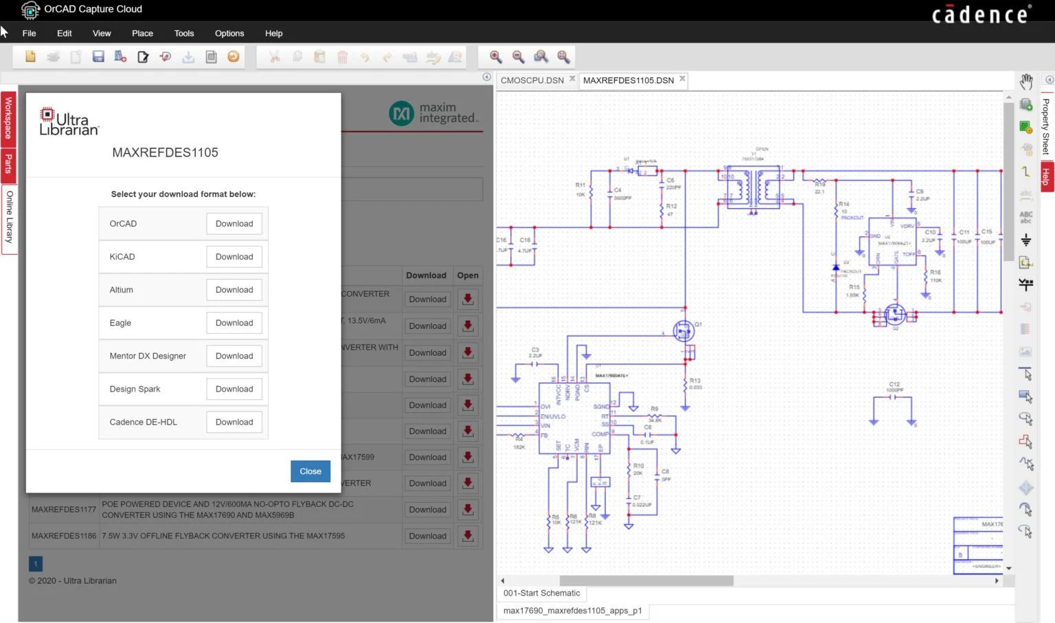 Ultra Librarian Partners with Maxim for Interactive Reference Designs