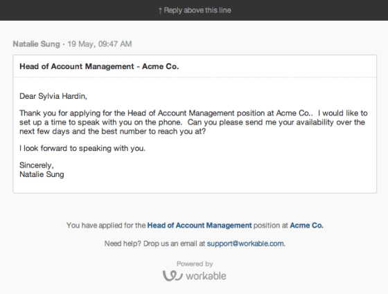 How to email applicants with Workable Workable