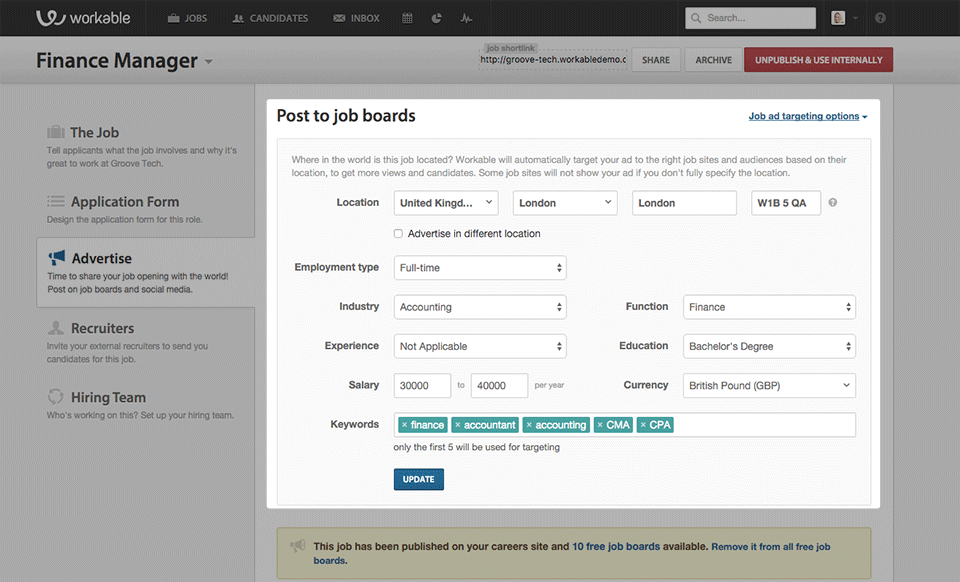Autopost to multiple job boards with Workable Workable