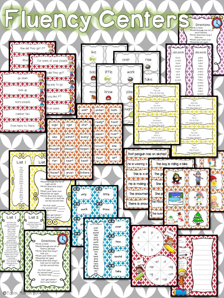 Fluency Centers for 1st Grade - Elementary Nest