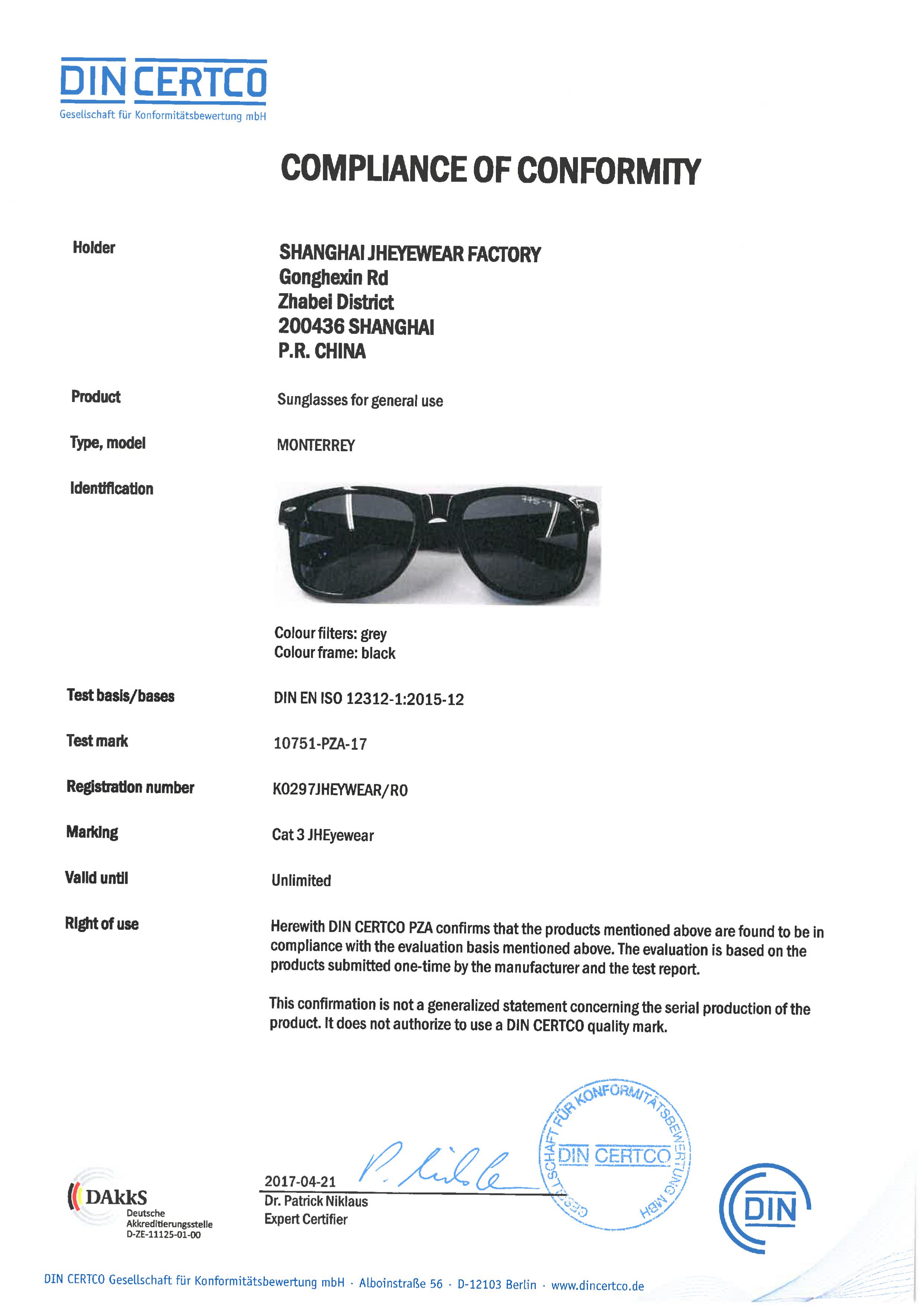 Experienced supplier of TUV Certificate