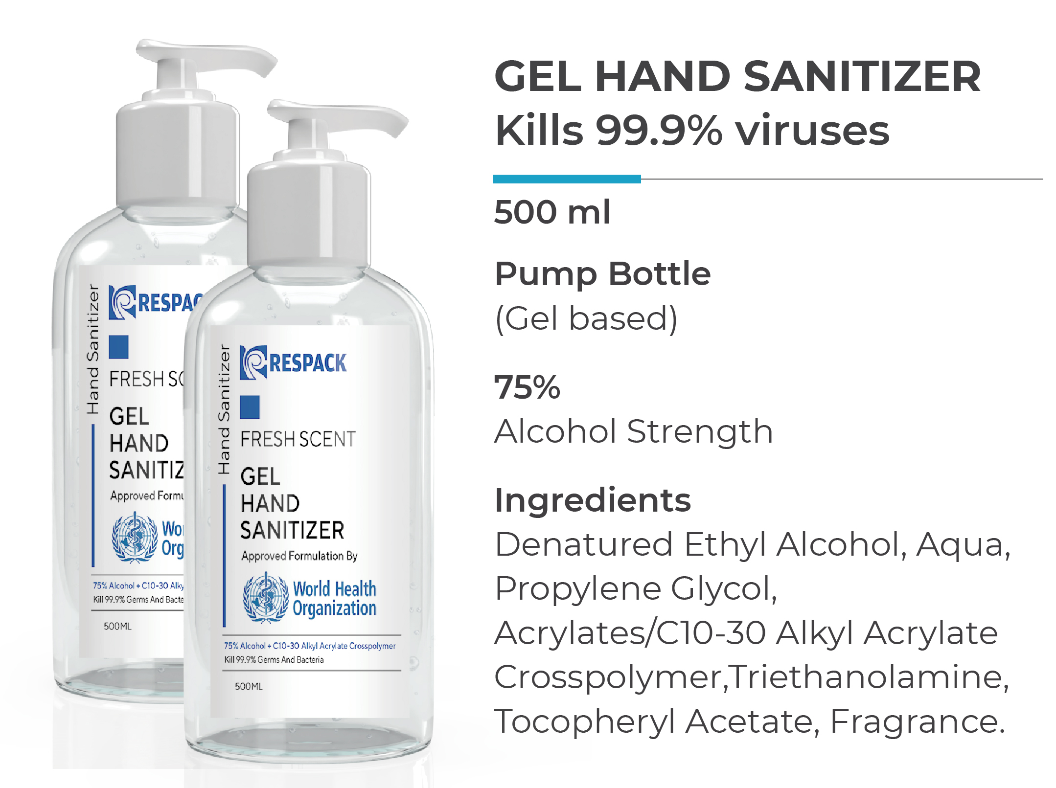 Gel Hand Sanitizer 500ML Respack
