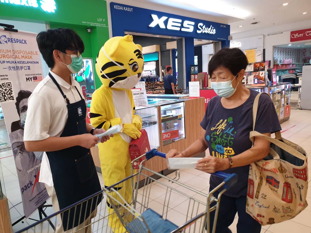 Face Mask Roadshow With Tigo The Tiger At Tesco Sungai Dua, Penang