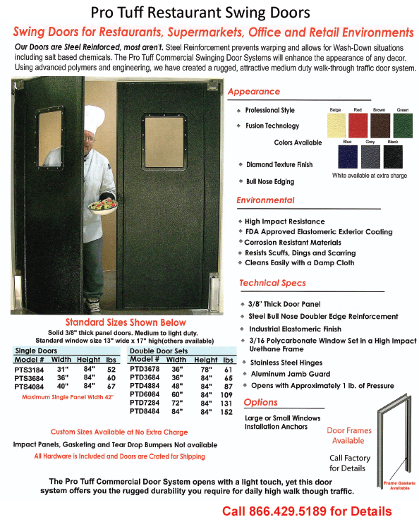 Pro Tuff Restaurant Swing Doors