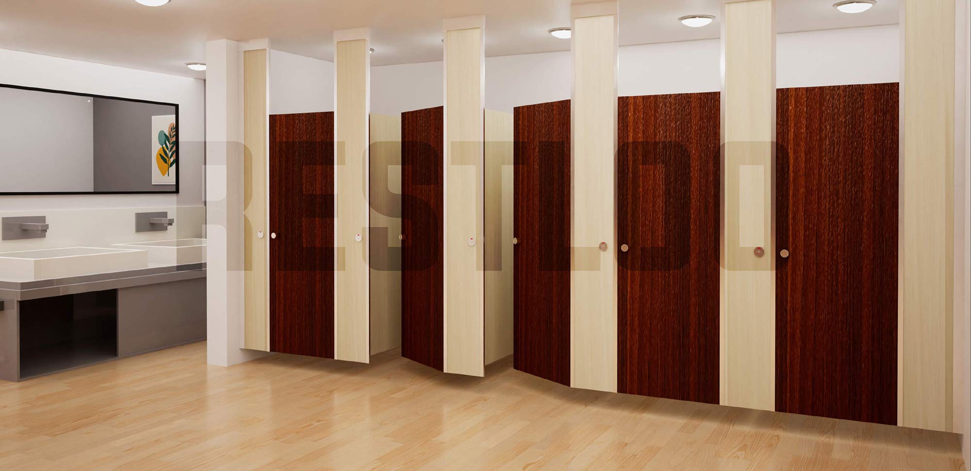 Modern and Functional FLOAT Toilet Cubicle System