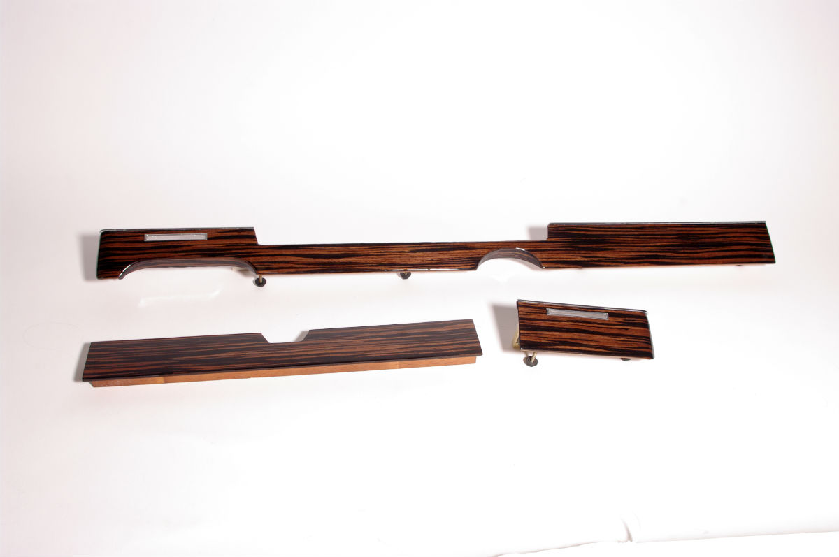 MercedesBenz W116 Ebony Macassar Wood 3 Pieces Trim Set restored to