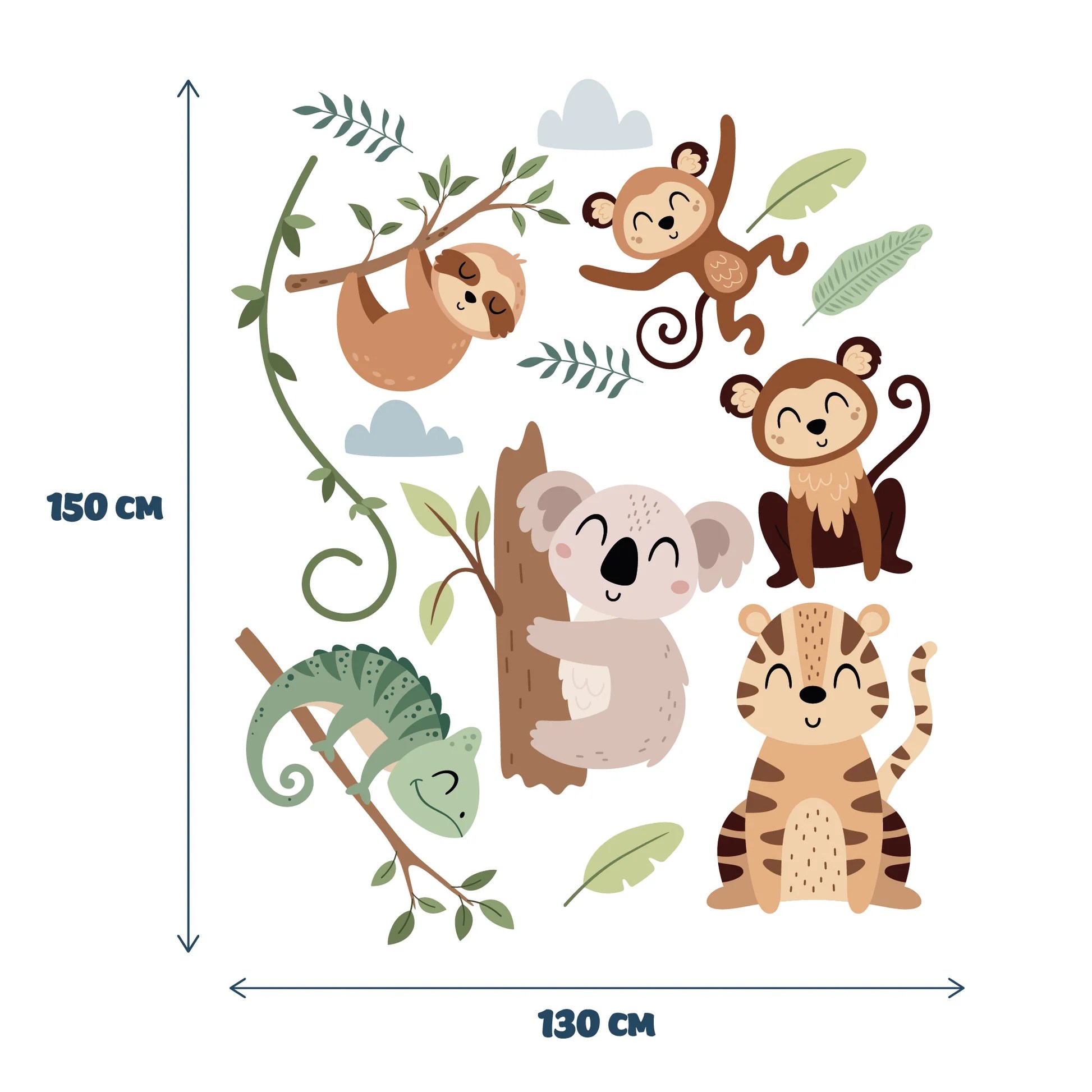 Nursery Jungle Wall Stickers Wall Decals restowrap RestoWrap