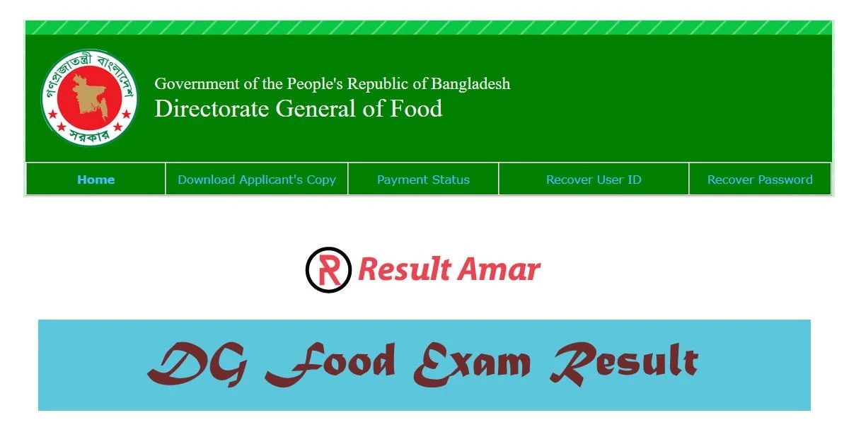DG Food Exam Result 2020 DG Food Exam Seat Plan www.dgfood.gov.bd