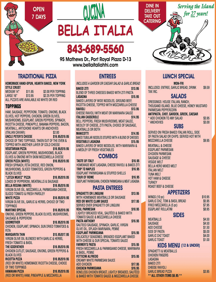 Bella Italia Bistro And Pizzeria in Hilton Head, SC