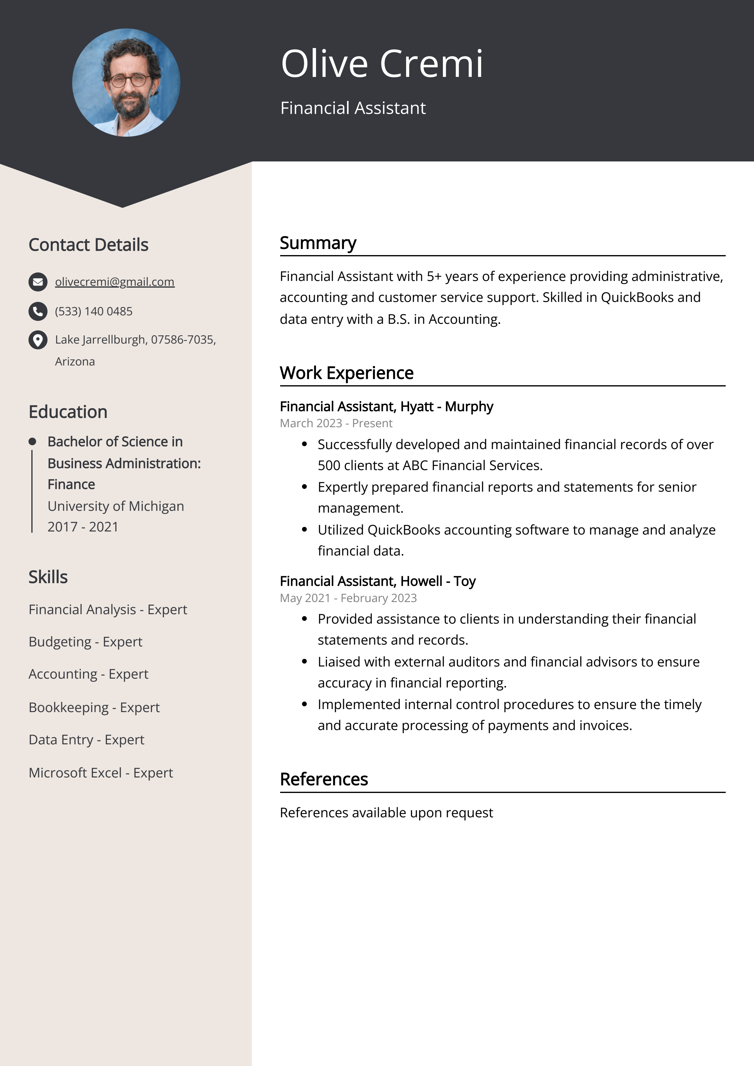 Financial Assistant Resume Sample & Guide (Entry Level & Senior Jobs)