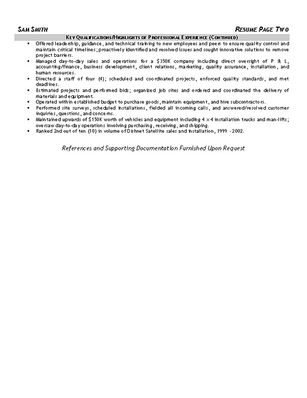 Equipment Operator Resume Example