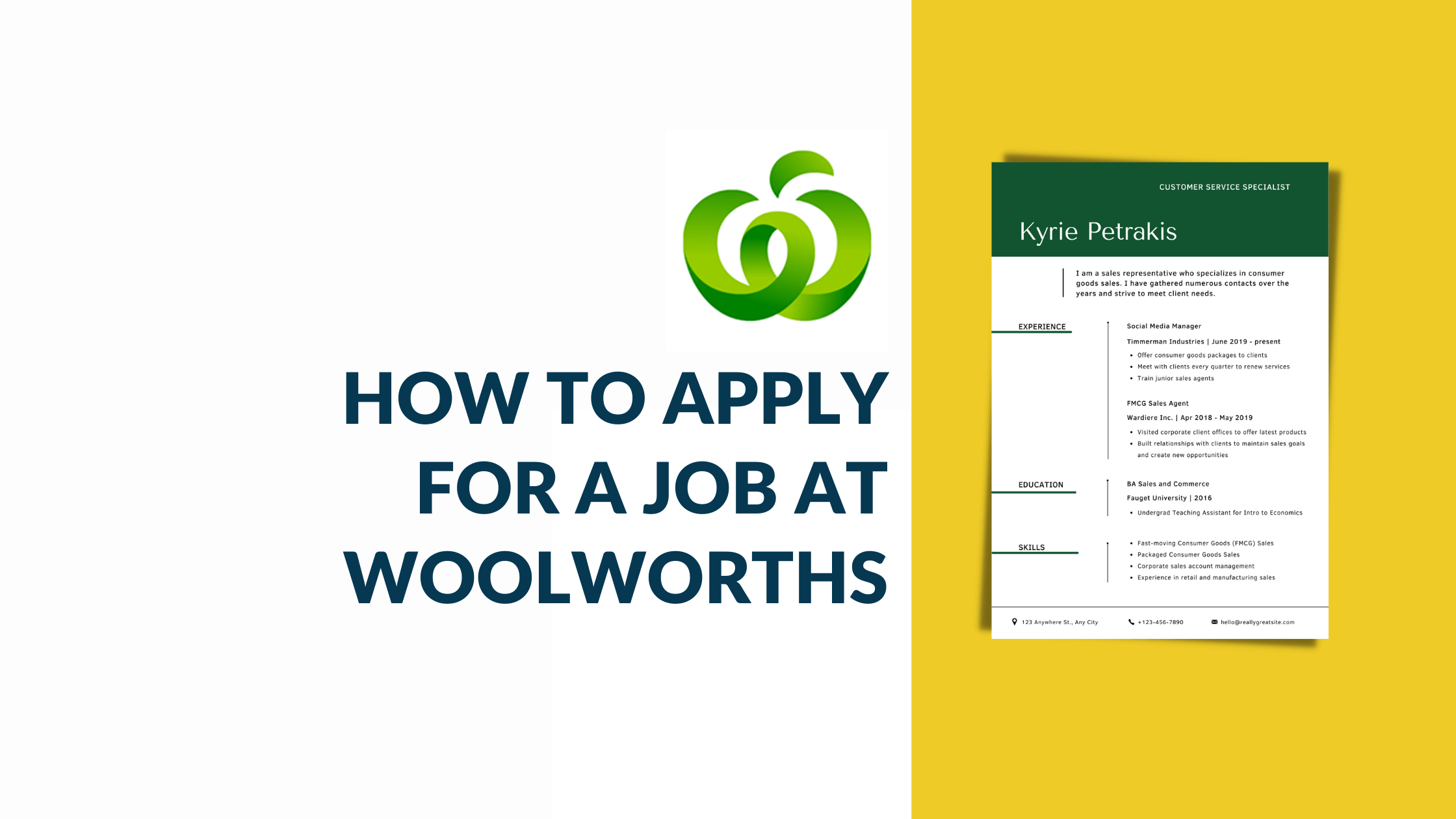 How to Apply for a Job at Woolworths Resume Blueprints