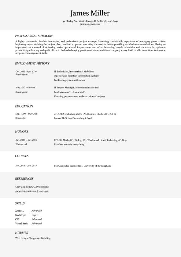 My Perfect Resume Free Online Resume Builder For Perfect Resumes