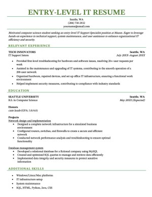 Information Technology Resume Templates