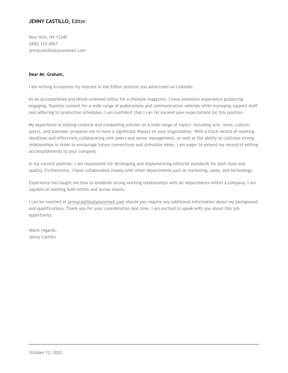 How to Write an Effective Editor Cover Letter