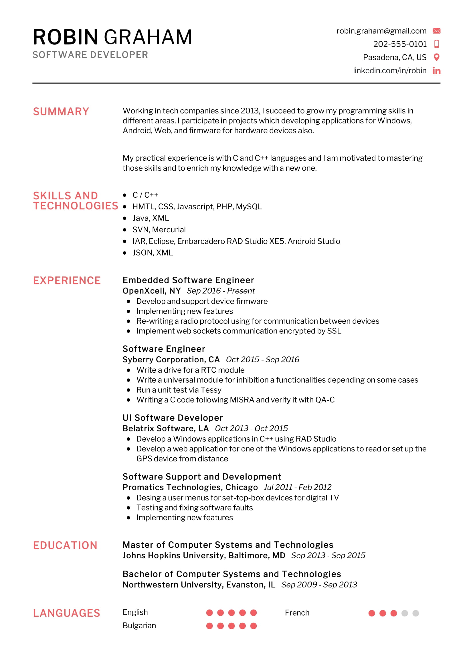 Software Developer Resume Example in 2024 ResumeKraft