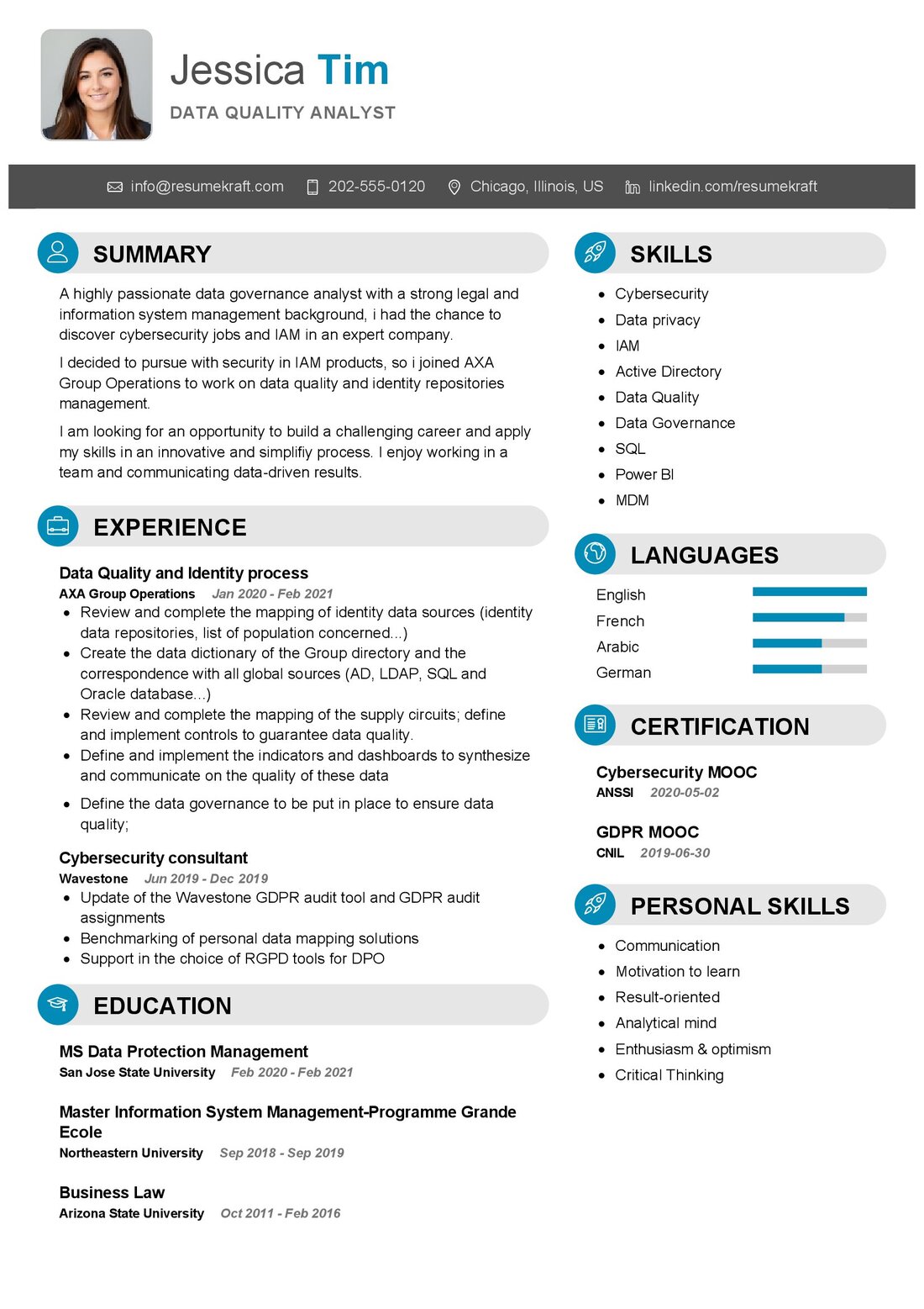 Data Quality Analyst CV Sample in 2024 ResumeKraft