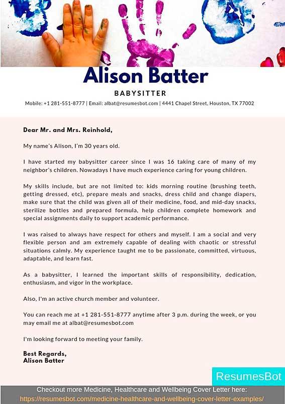 Babysitter Cover Letter Samples & Templates [PDF+Word] 2020