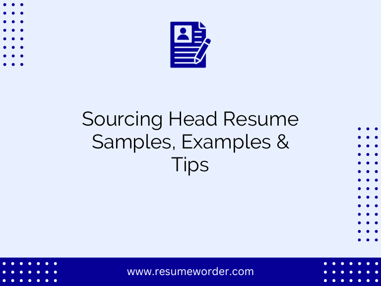 Sourcing Head Resume Samples, Examples & Tips Resume Worder