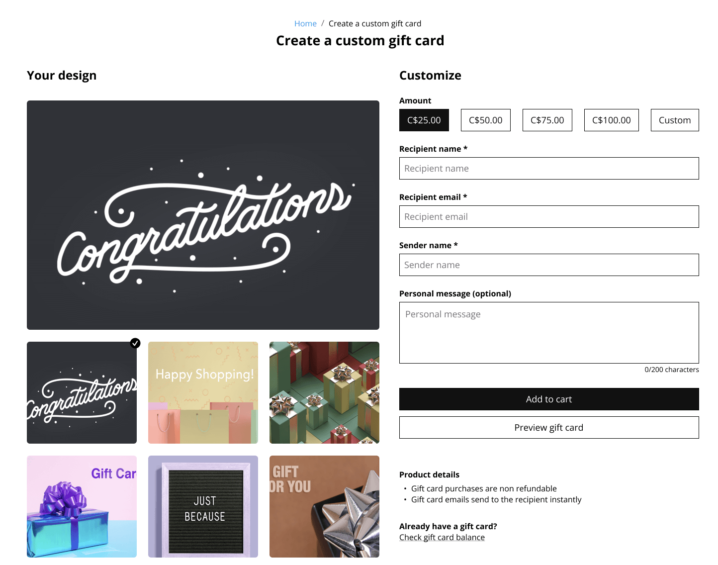 Customizing gift cards Lightspeed Retail (RSeries)