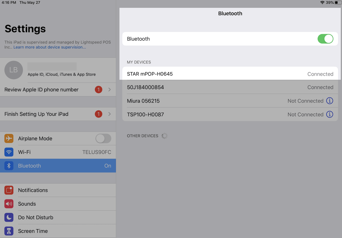 Setting up your receipt printer with Bluetooth connection Lightspeed