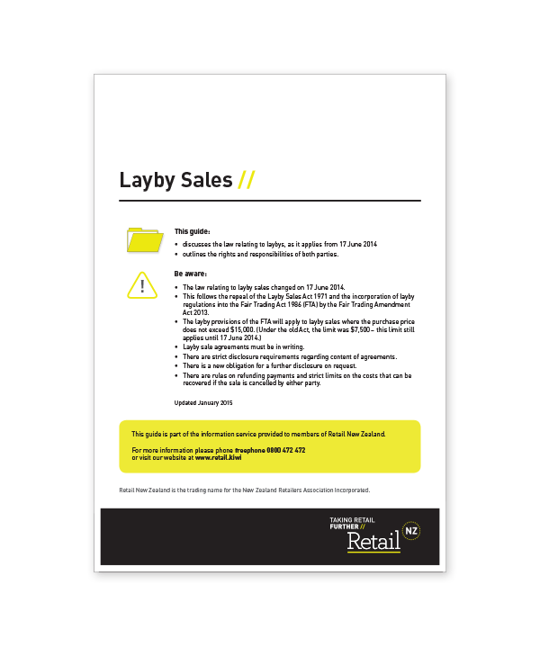 Guide Layby Sales 2017 Retail NZ