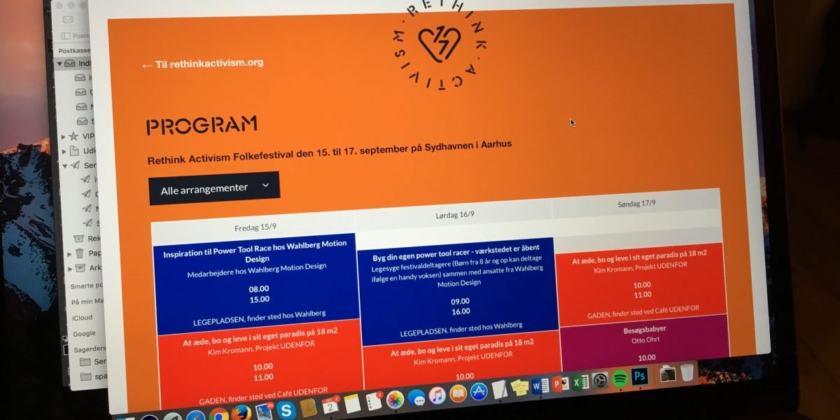 Rethink Activism Nu indeholder programmet 250 arrangementer Tjek det!