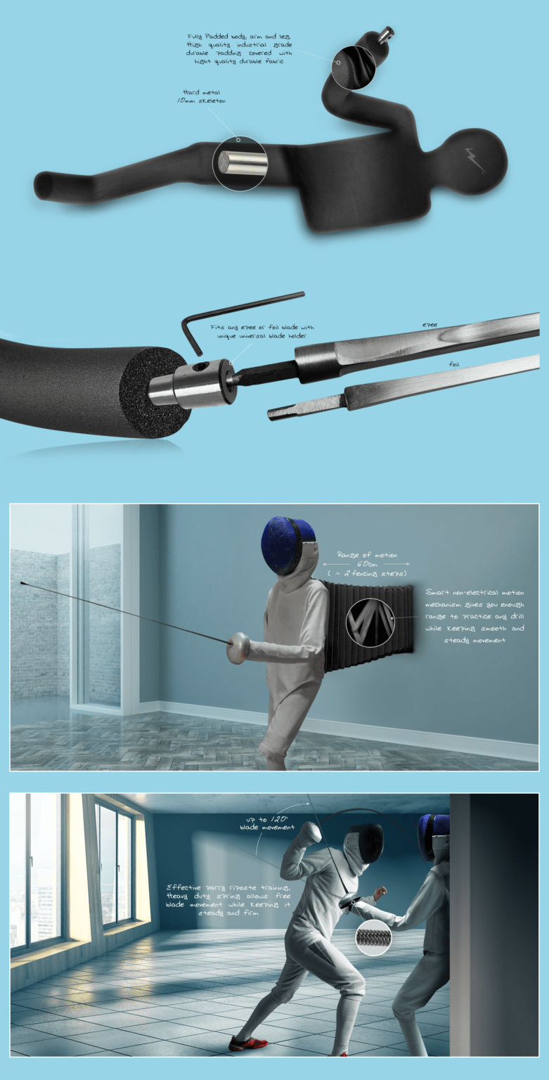 Home WOLF fencing training dummy