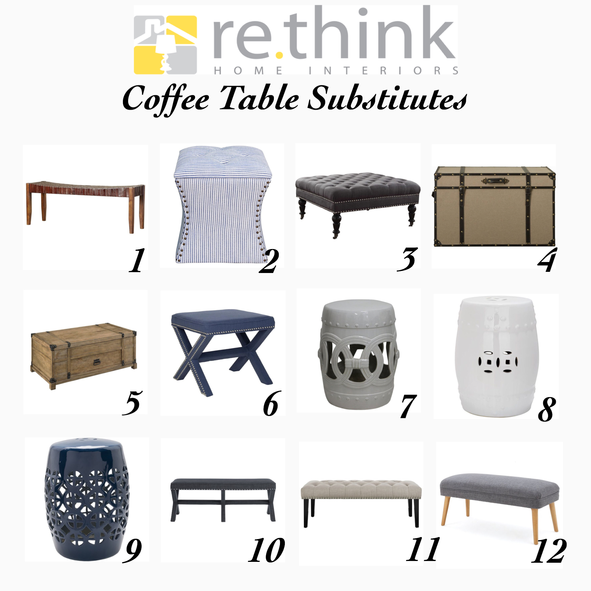 Unexpected Coffee Table Ideas and Links To Great Options!