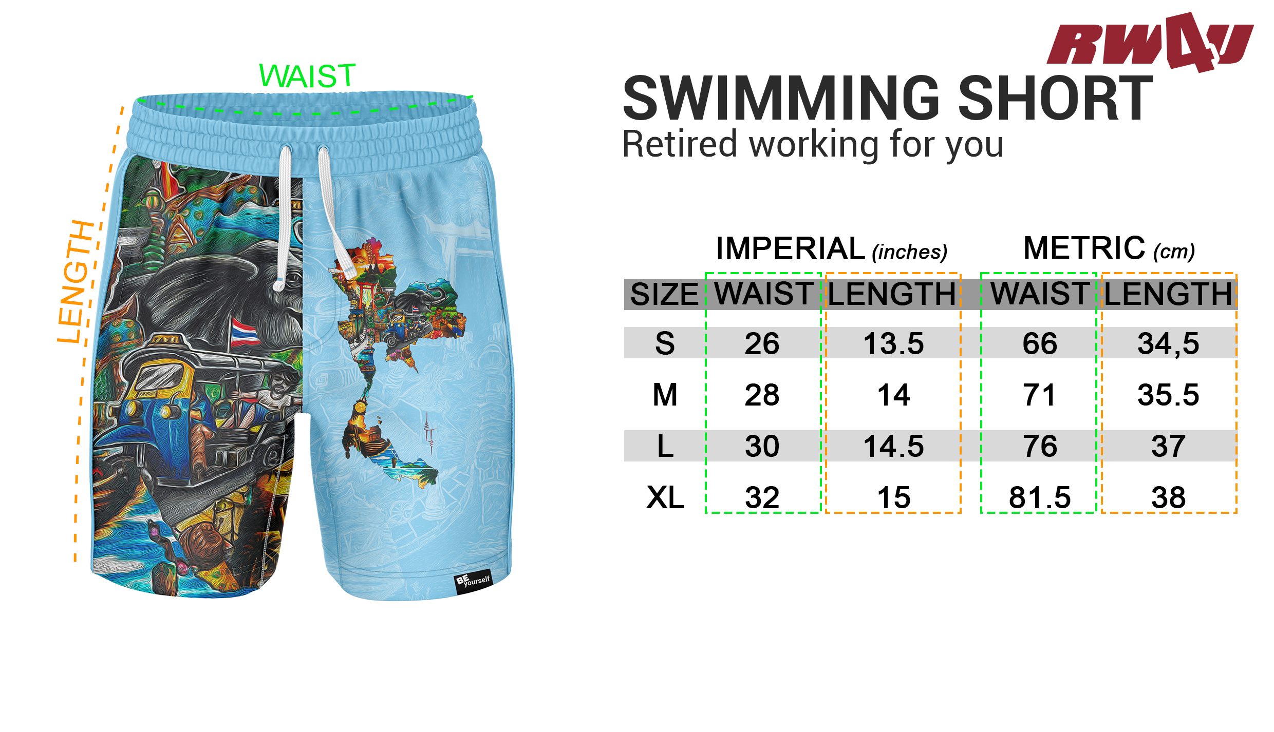 Swim Trunks // Thailand Lovers - Retired Working For You