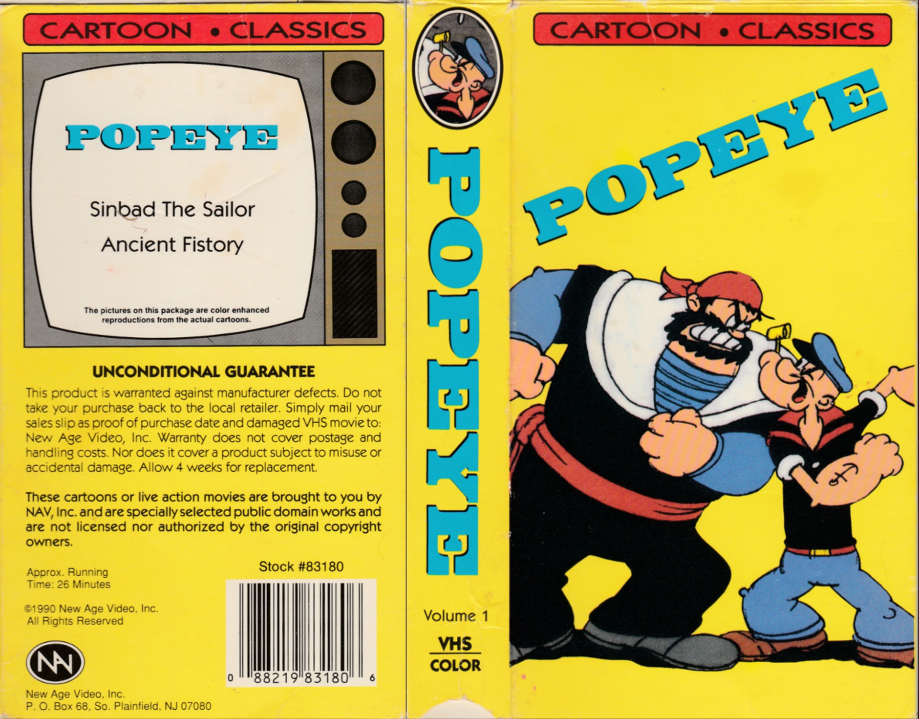 Popeye Cartoon VHS