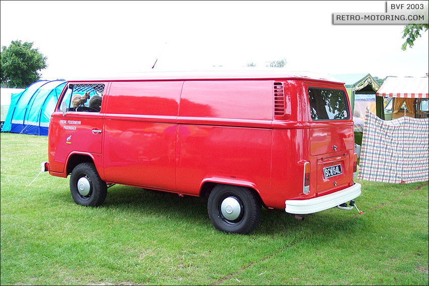 Red VW Type 2 T2 Bay Window Panel Van SCW94L BVF 2003 RetroMotoring