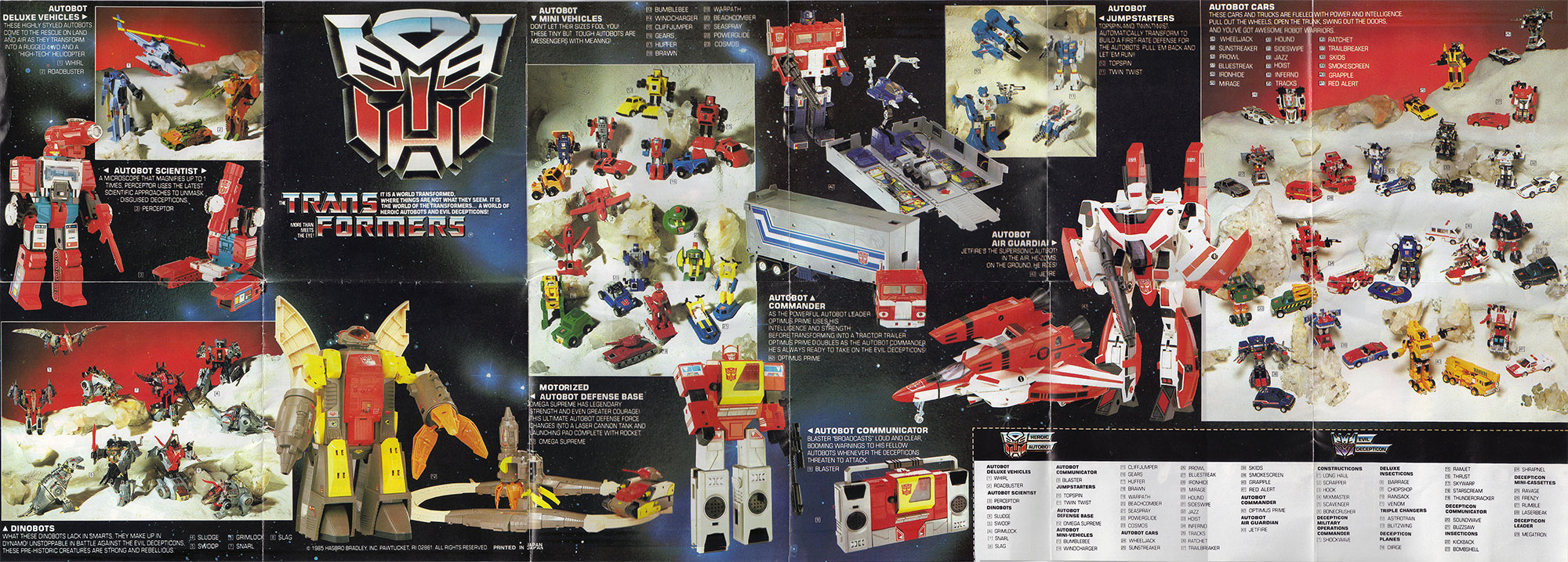 Very cool Transformers toy leaflet from 1985 Retromash